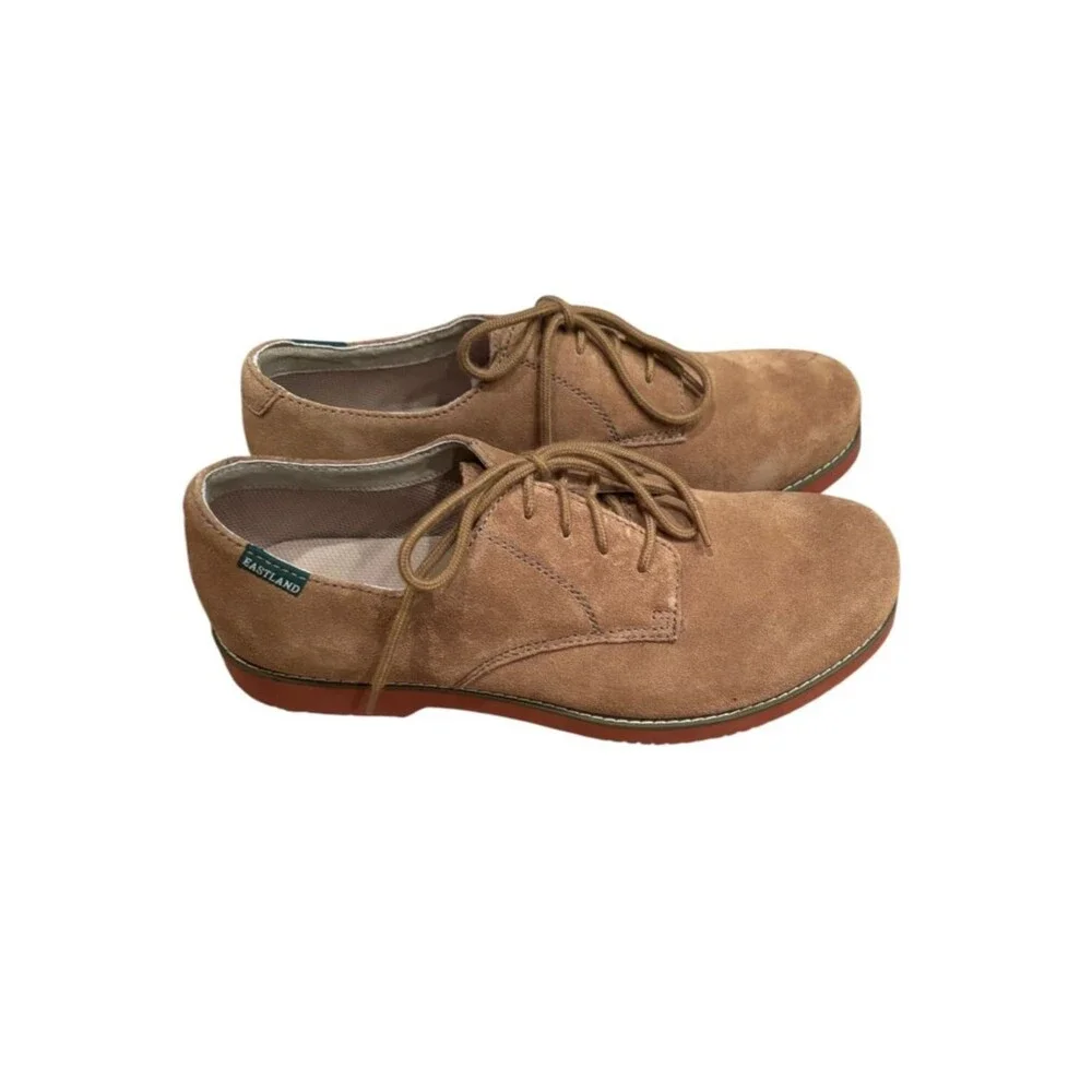 Eastland Suede Oxford Shoes Men’s Size 12 Buck Taupe NIB Ivy League Style